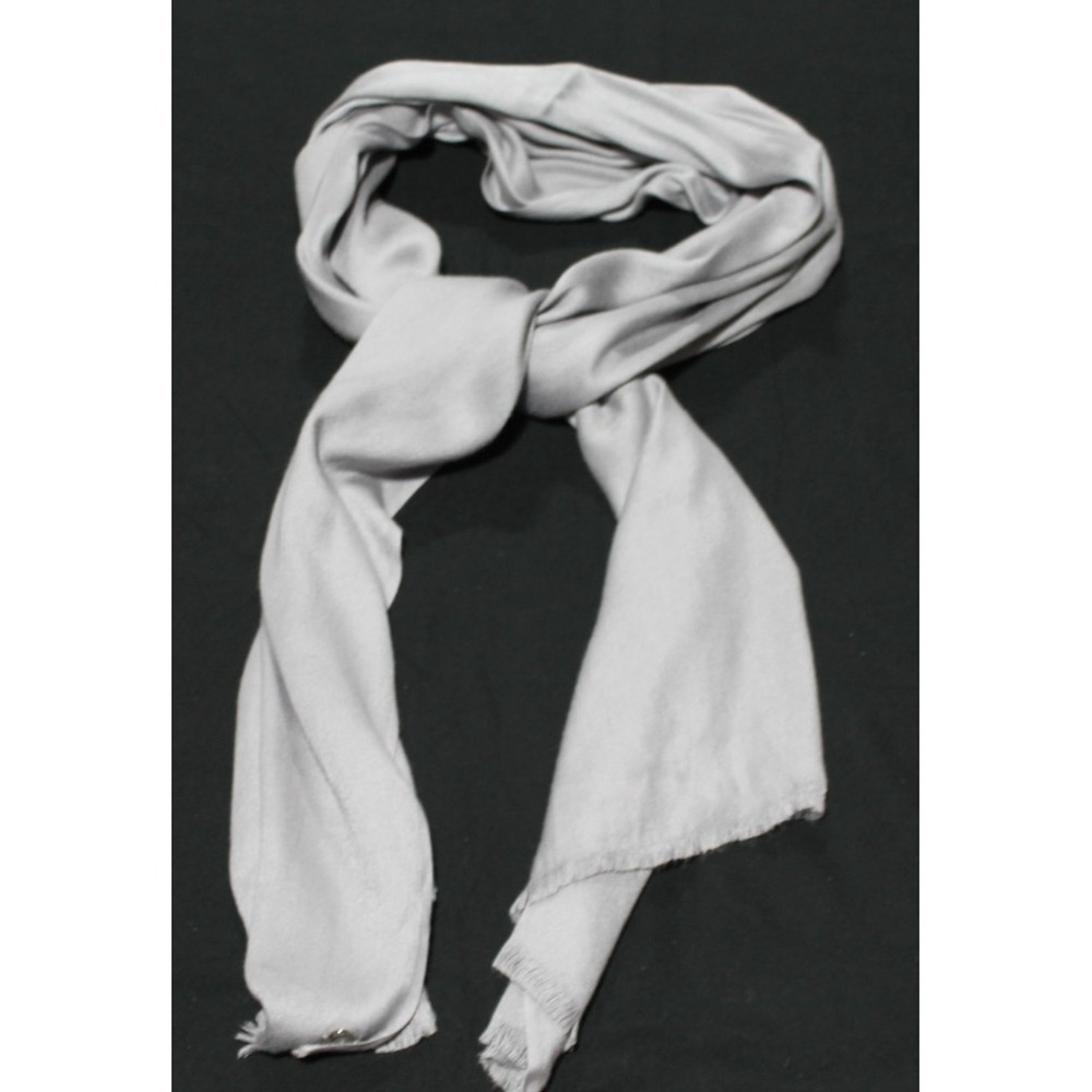 Calvin Klein Gray Silver Pashmina Style Scarf Shawl Wrap Fringe 72x20